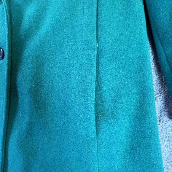 Vintage Teal Wool Coat by American Bazaar Size 14 Made in USA - Picture 6 of 16